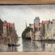 Oil on canvas "View of the city on the canal" by Franck BOGGS 19th century