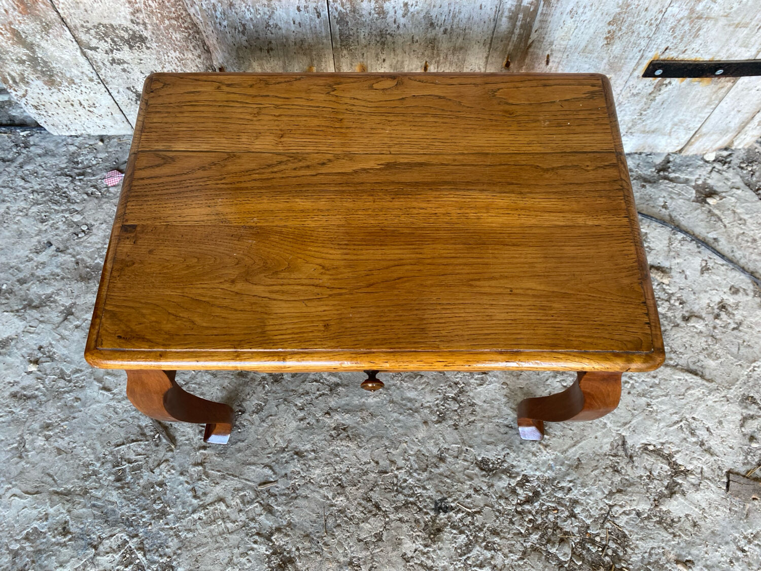 Louis xv style writing table nightstand wood + drawer 19th century walnut vintage