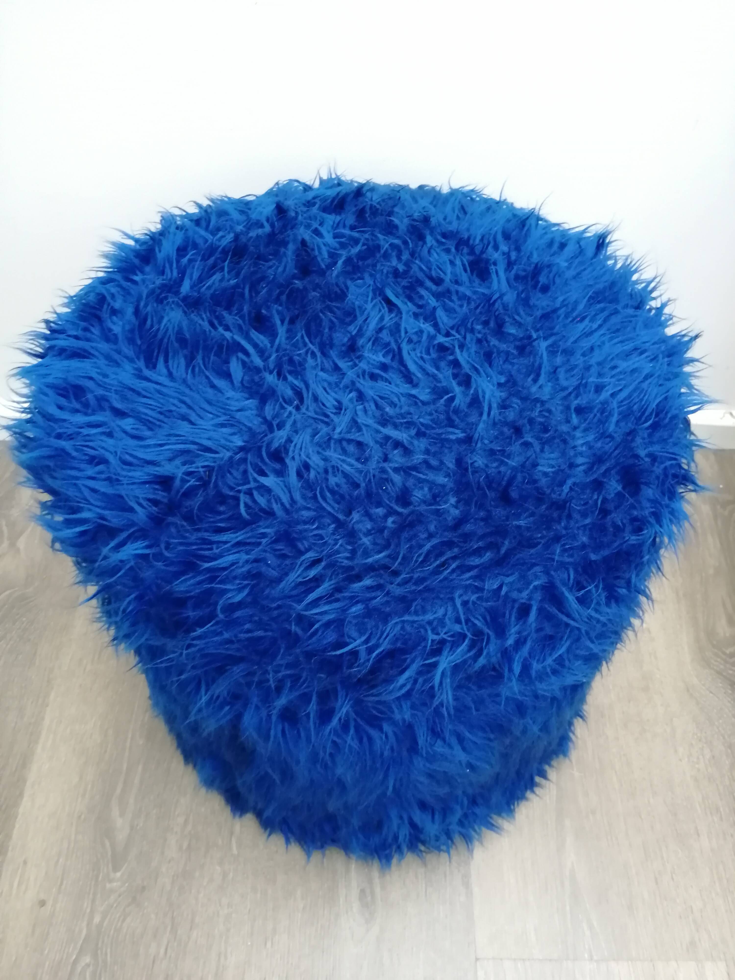 Electric blue chest pouf