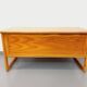 Vintage sled leg pine executive desk from the 60s-70s