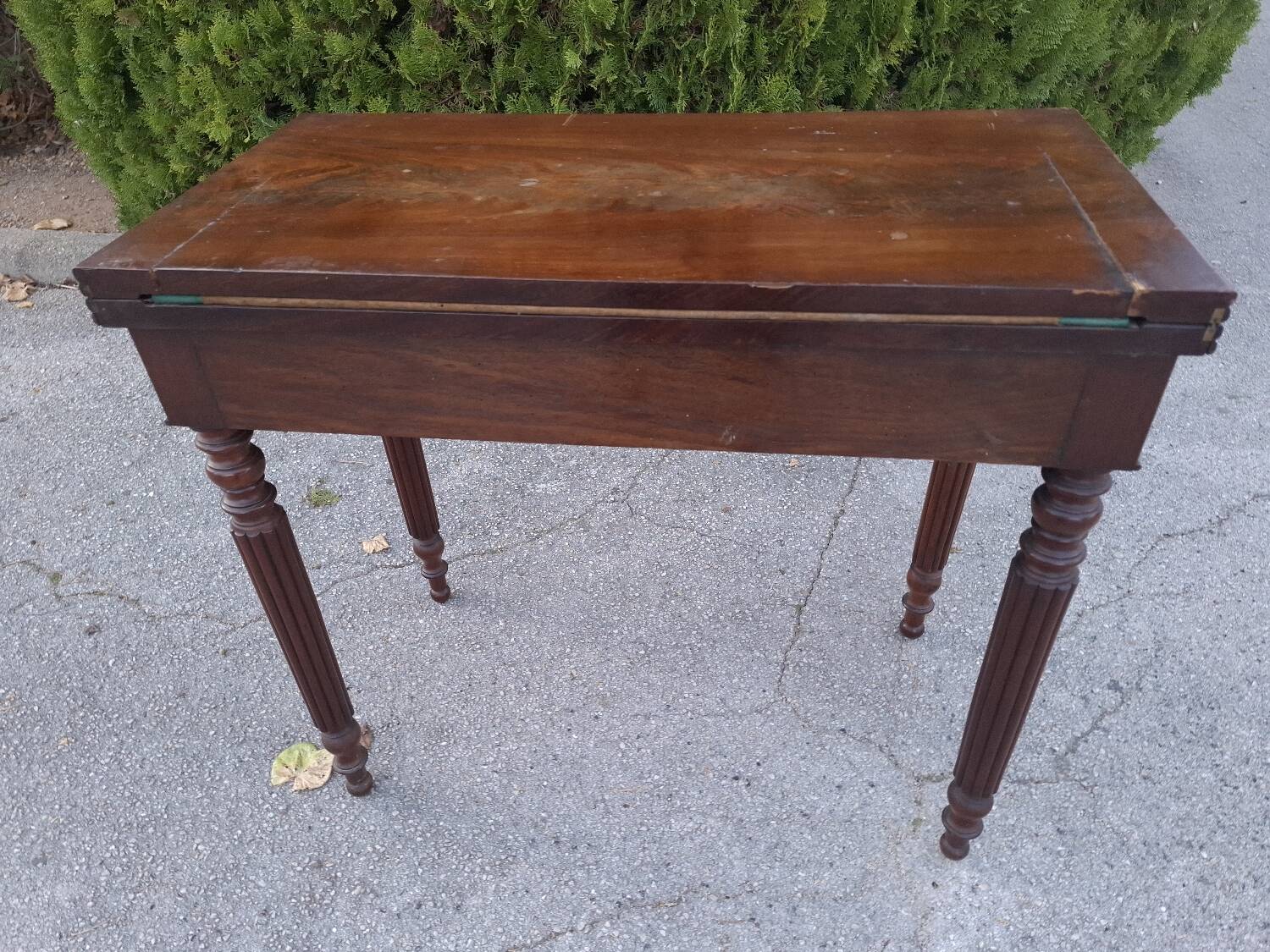 19th century mahogany games table, console