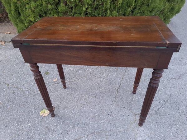 Table de jeux XIX em en acajou , console
