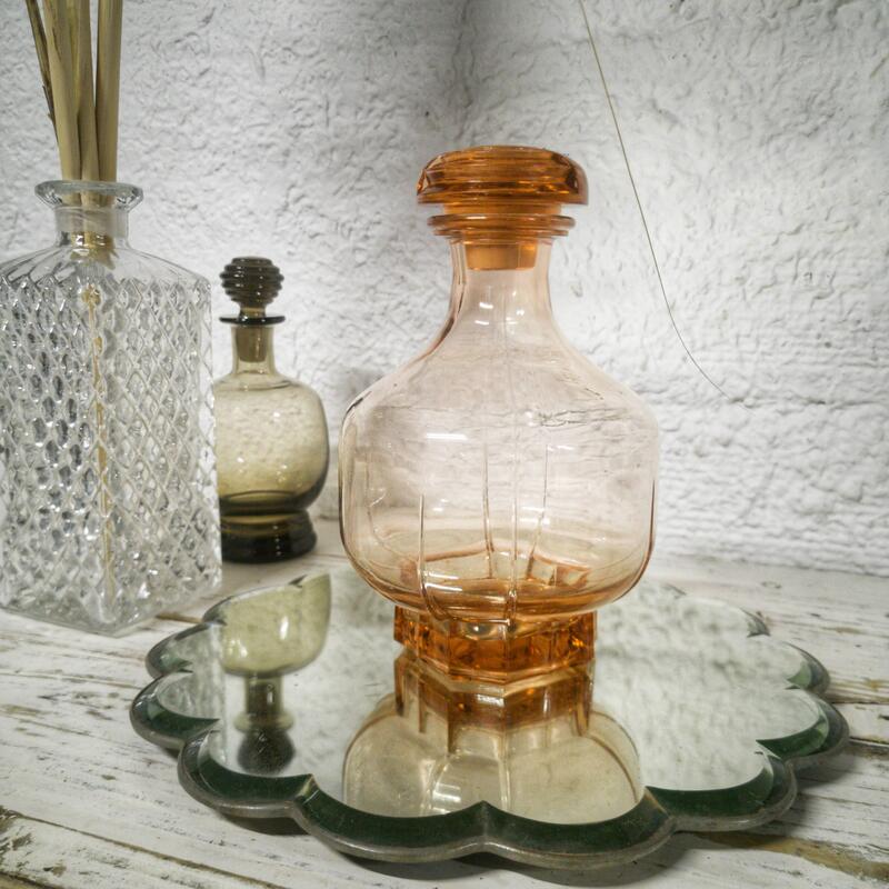 Art Deco pink decanter