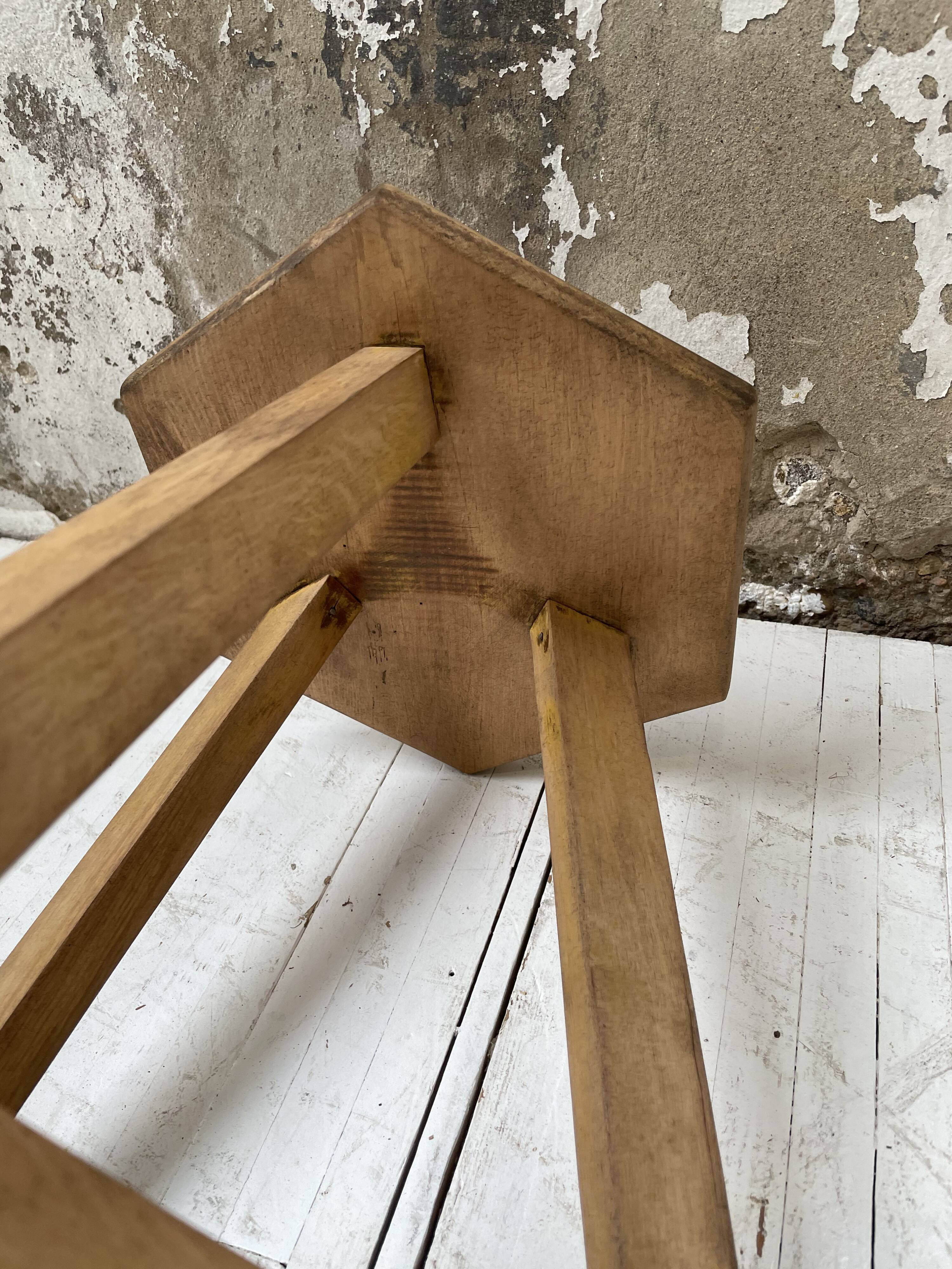 Oak tripod stool