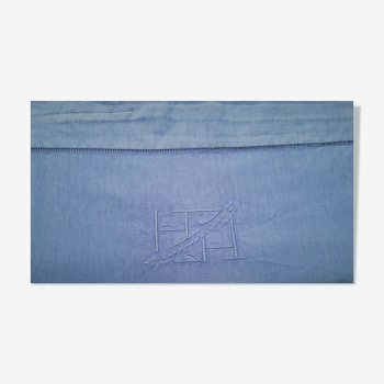 Drap coton teinté bleu Océan