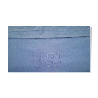 Drap coton teinté bleu Océan