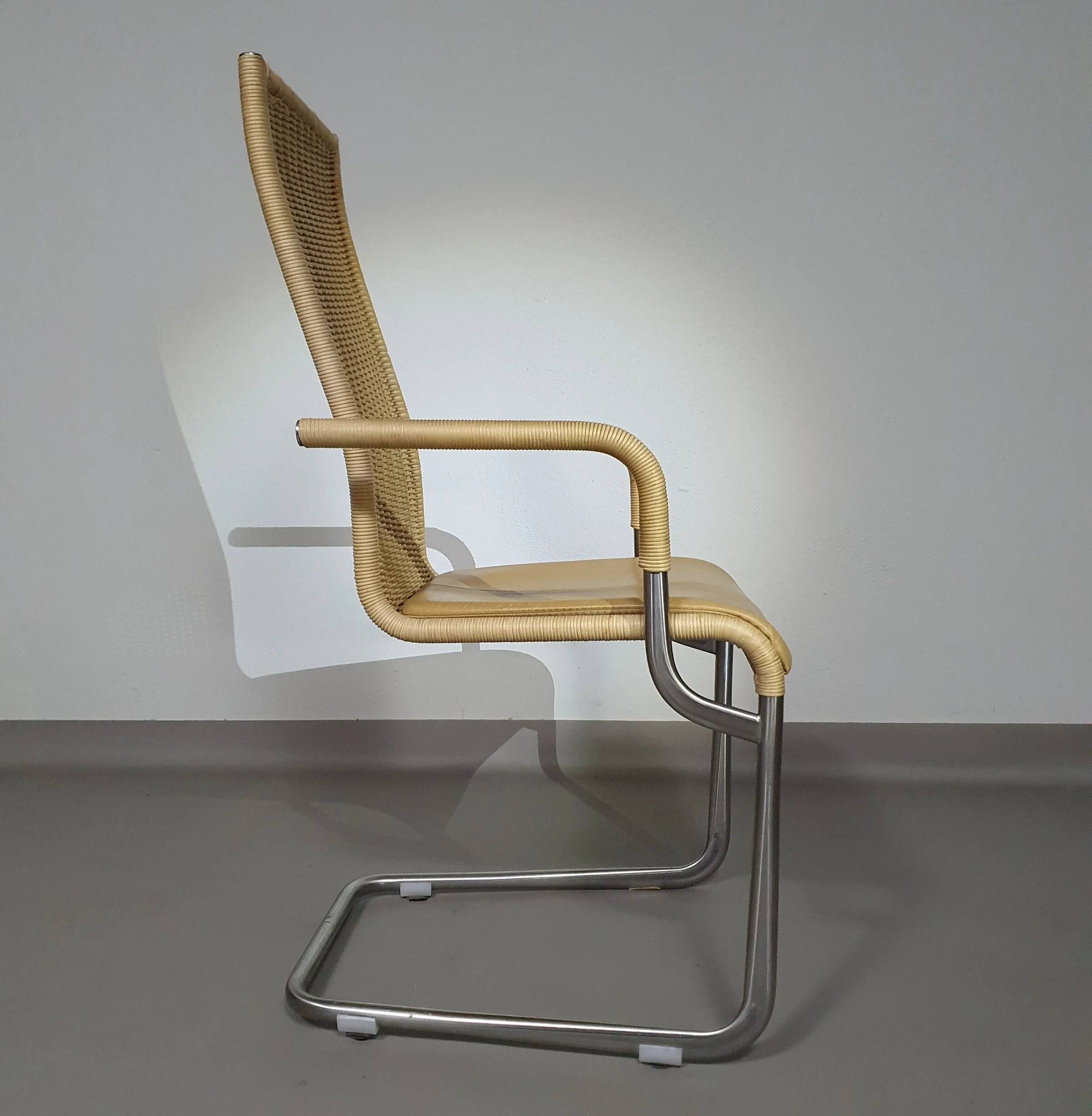 Ensemble de 4 chaises de salle à manger en osier « B25 » par Axel Bruchhäuser pour Tecta, Allemagne, années 1980