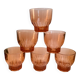 Set of 6 large pink glass water glasses from the 60s
