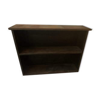 Industrial metal bar counter pushed back