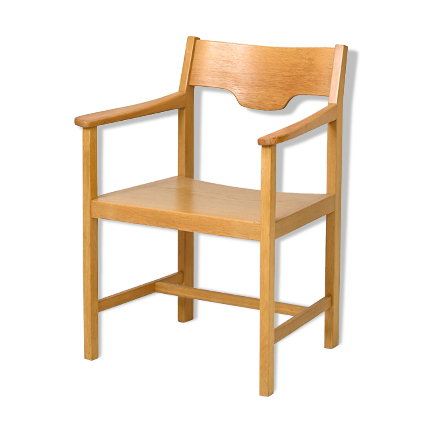 Wooden chair with armrests