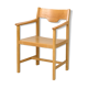 Chaise en bois avec accoudoirs