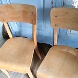 Set of 2 wooden bistro chairs