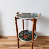 Pedestal table, round side table with serving trays