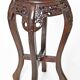 Chinese harness in richly carved wood and marble top