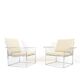 2 Retro Vintage Danish Wire Metal Lounge Chair Armchair Mid Century 70s 80s