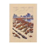 Reproduction tableau paysage coquelicots