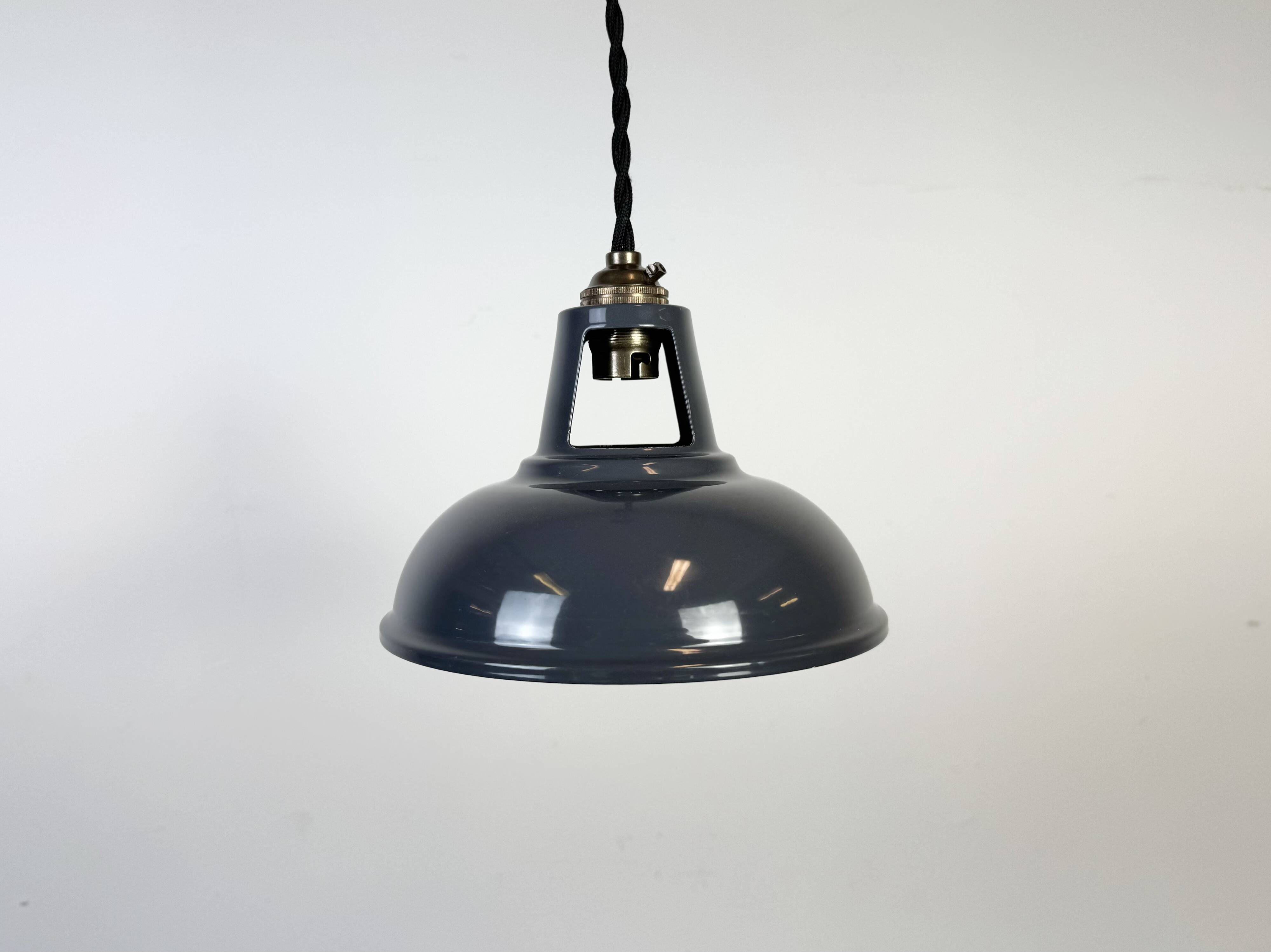Vintage Industrial Grey Painted Ceiling Lamp, 2000s