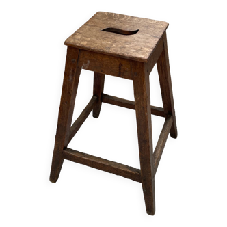 Tabouret d’atelier haut en chêne