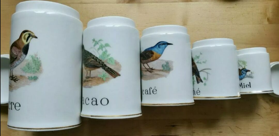 Spice pots Porcelain Birds