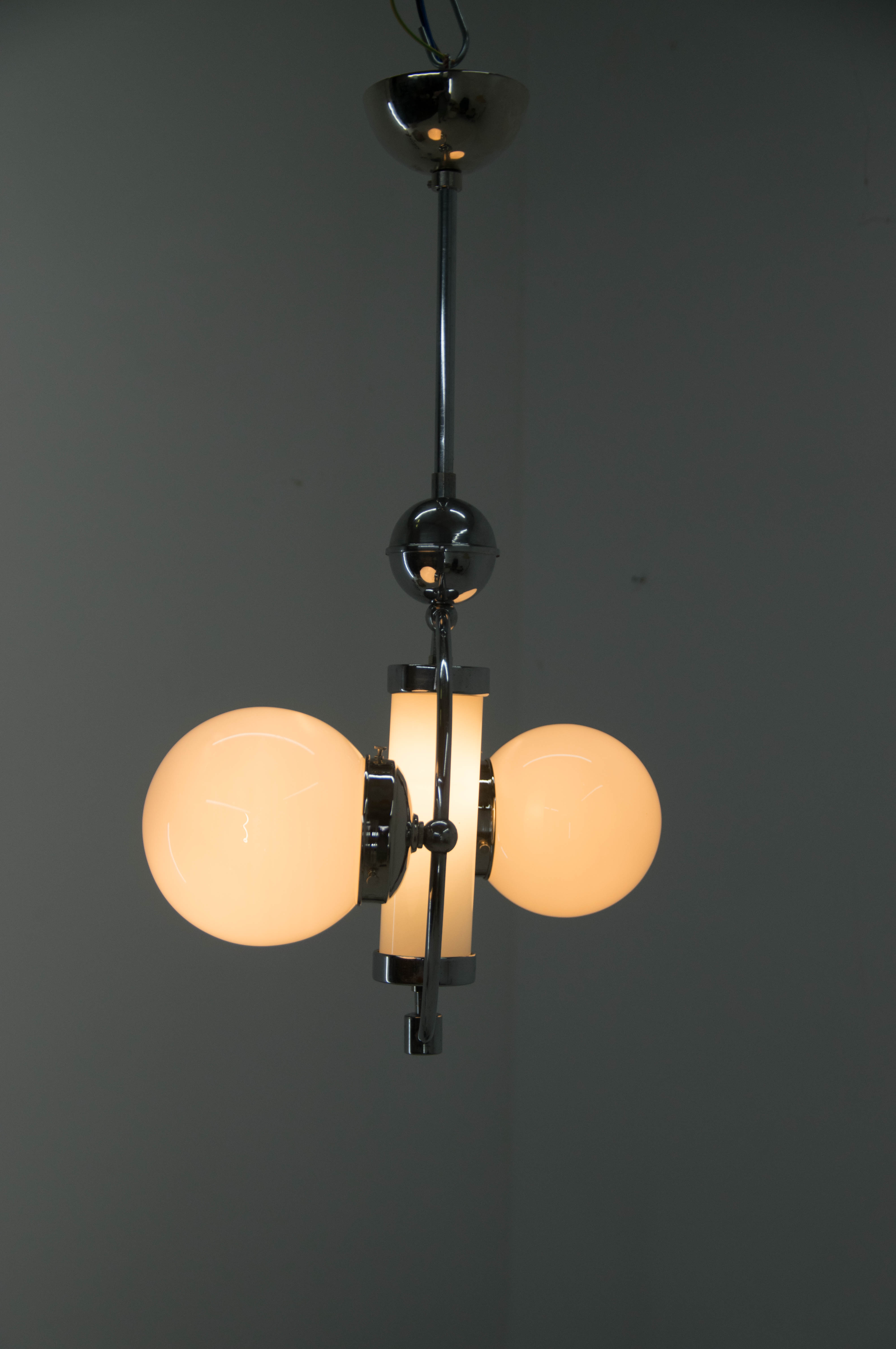 Bauhaus or functionalist chandelier, 1930s