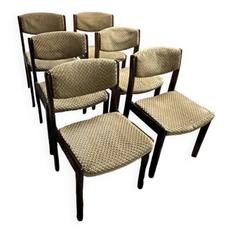 6 wooden chairs 1960 1970 vintage Scandinavian style