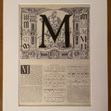 Lithograph letter M 1930