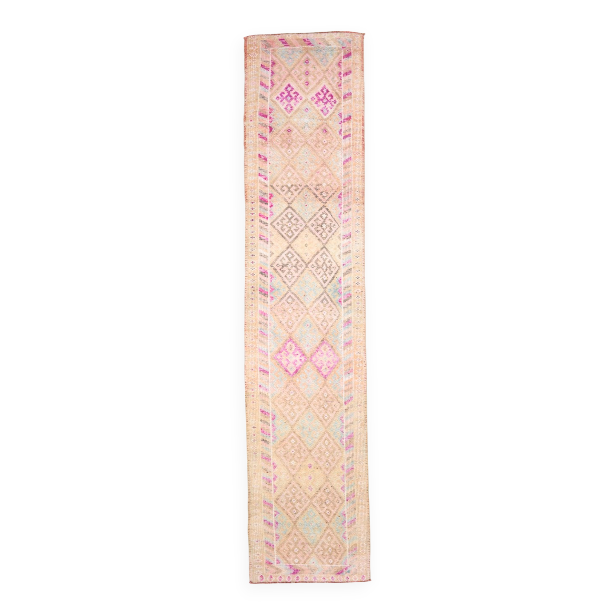 Vintage Super Soft Pink Runner Rug, 85x394Cm
