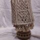 Vintage 70s Jersey Pottery ceramic lamp with macrame shade