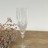 Chiseled crystal champagne flutes