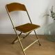 Vintage chaisor folding chair in gold yellow velvet
