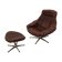 Swivel armchair and stool by h. w. klein for bramin, 1970s, set of 2