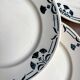 6 Badonviller blue earthenware dessert plates, "Dinan" service
