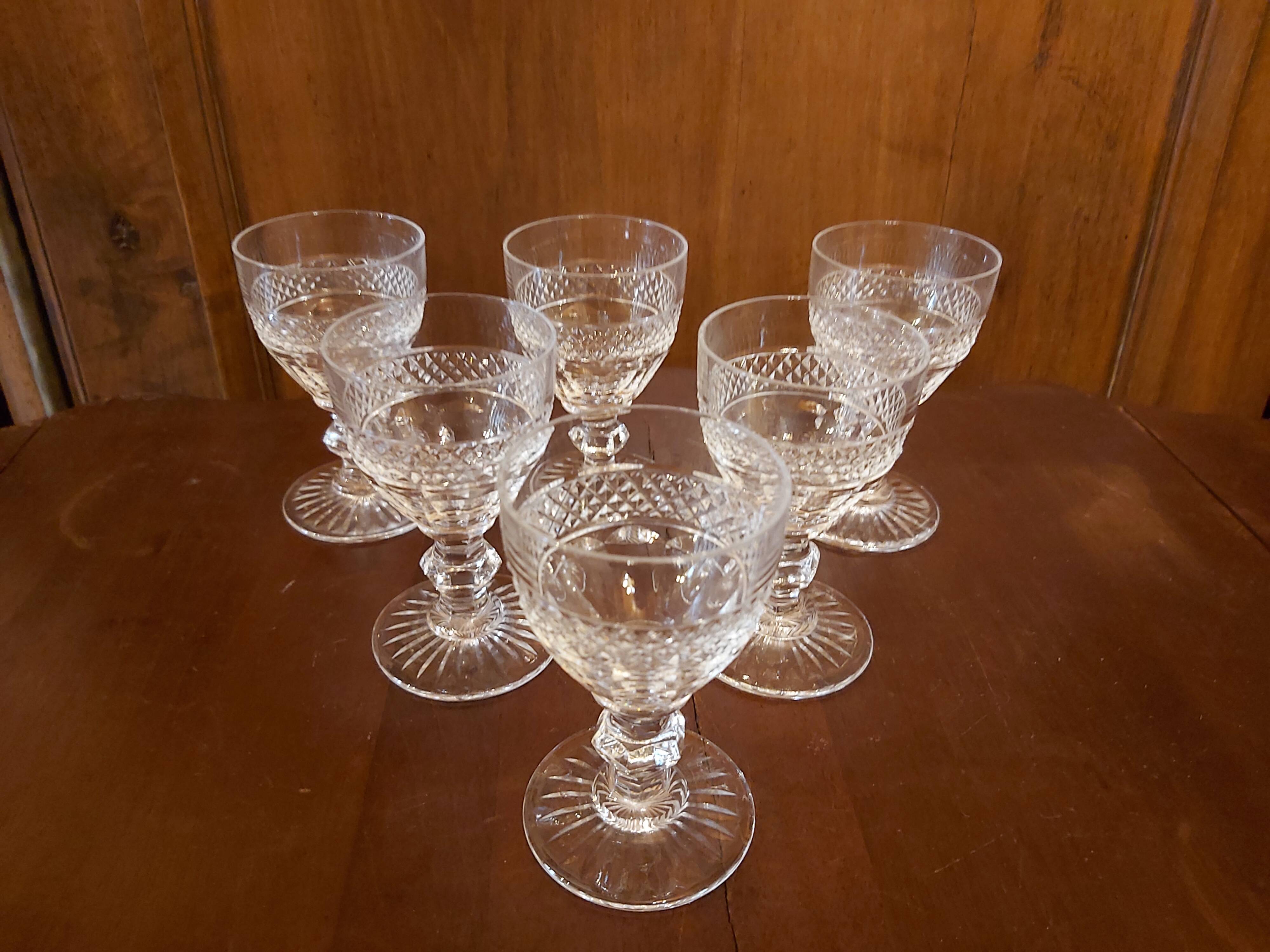 6 glasses of crystal white wine Saint Louis Trianon h 9.8 cm