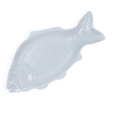 Large fish platter in white porcelain, Limoges style