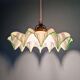 Art Deco pendant light in scalloped white opaline, 1920-30