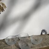 4 cups bowls transparent glass sheets