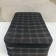 Old suitcase travel fabric Scots & brass + Cove black Vintage Leather trunk