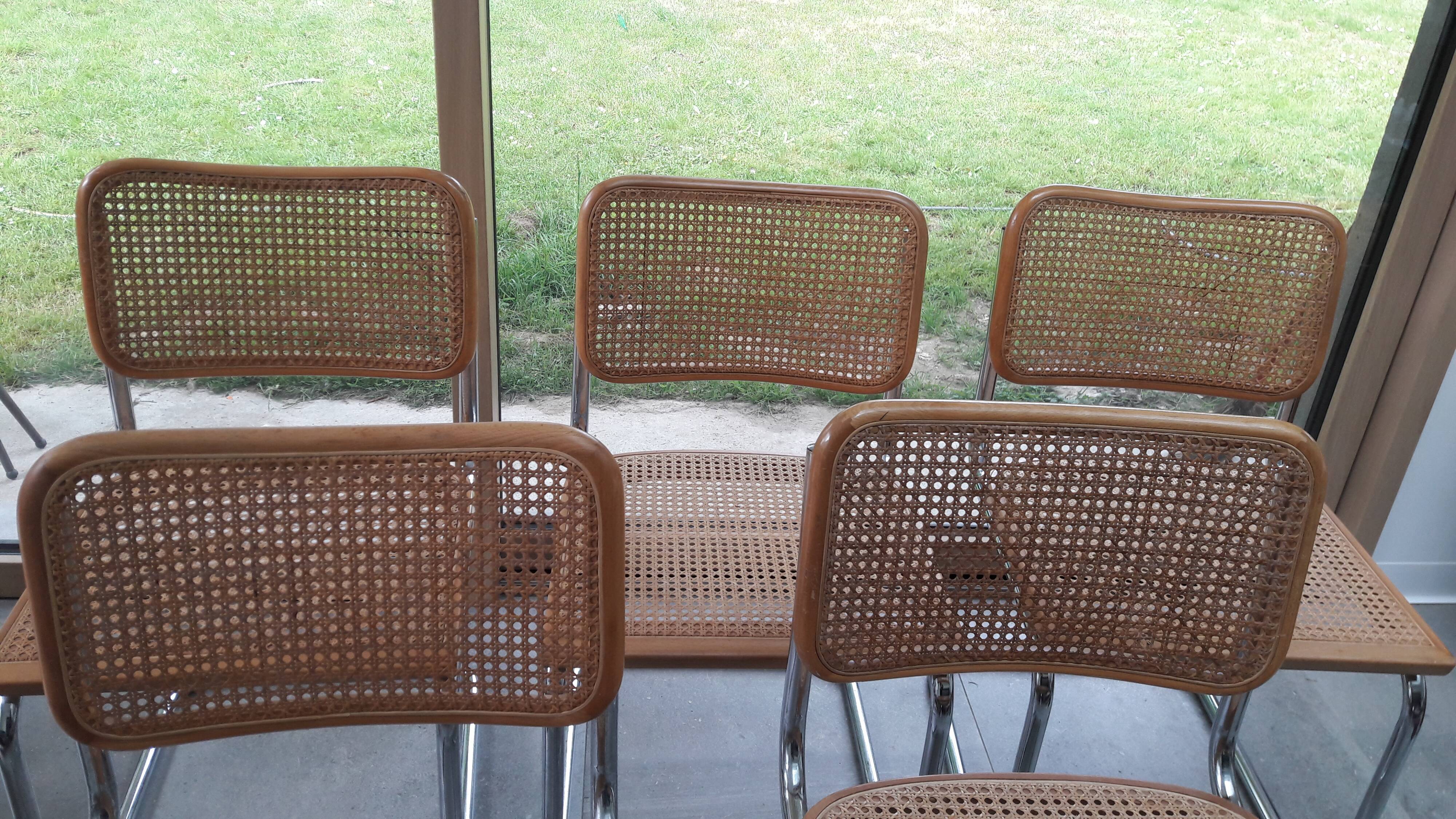Set of 5 B32 Marcel Breuer cesca chairs