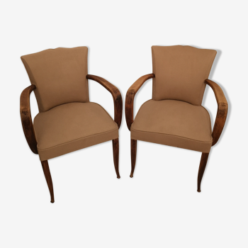 Pair of art deco bridge armchairs