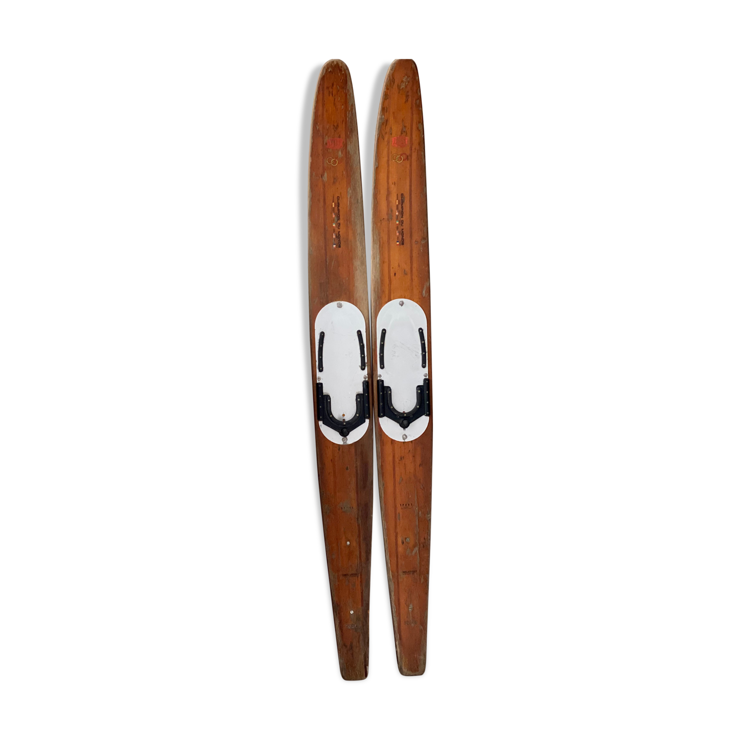 Vintage wooden water ski pair