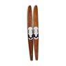Vintage wooden water ski pair