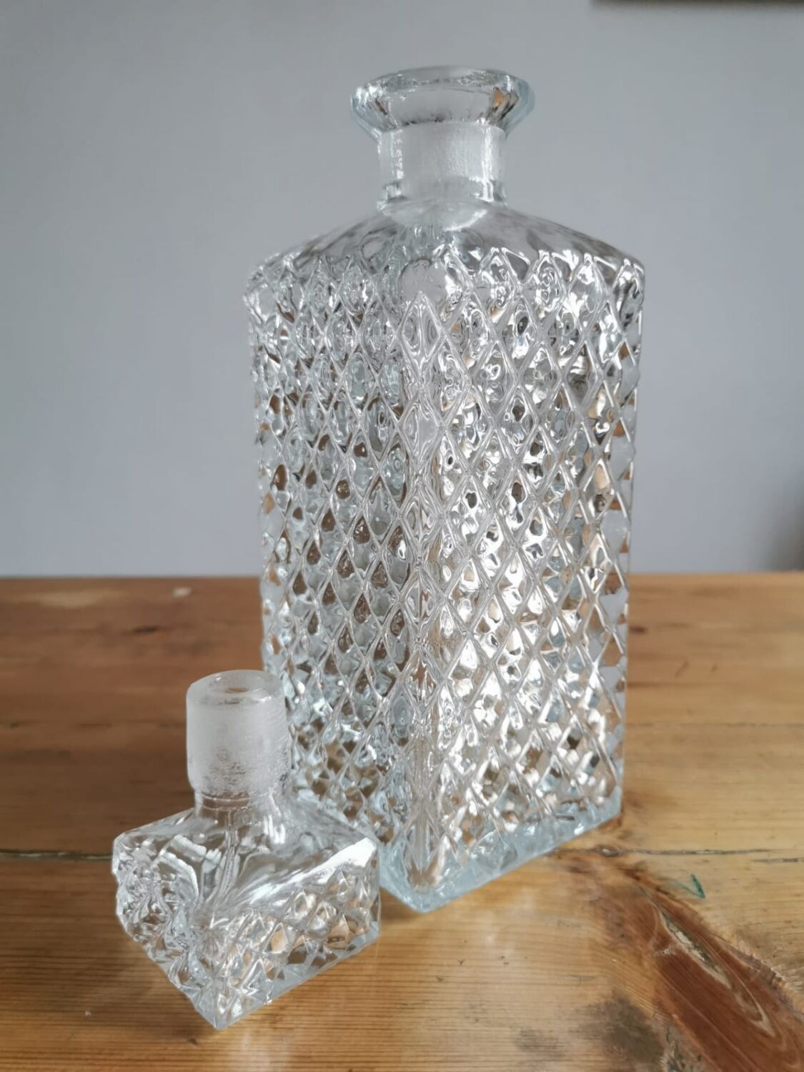 Pressed glass whisky decanter