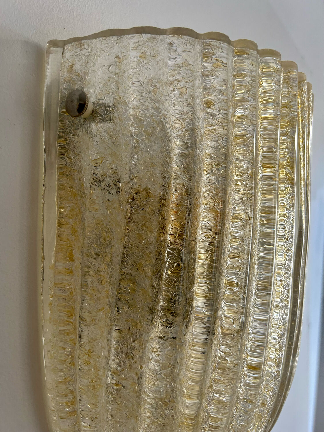 Pair of vintage murano wall lamps, zonca italy 1970