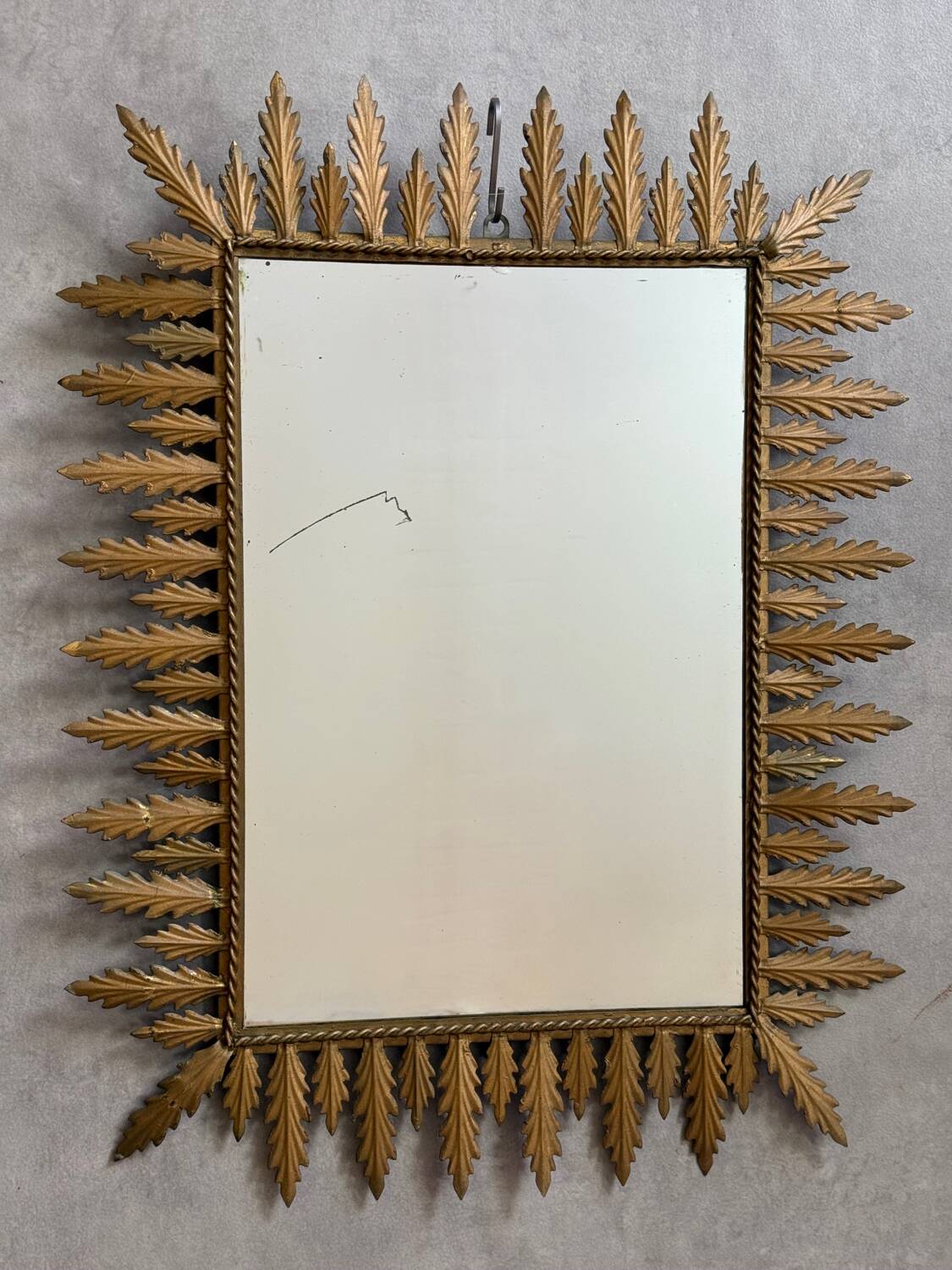 Rectangular sun mirror from the 1950s Italy