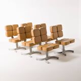 Unique brutalist chair, former Czechoslovakia, 1970s Large set available