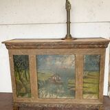 Small flemish style counter in patinated fir, 20th century