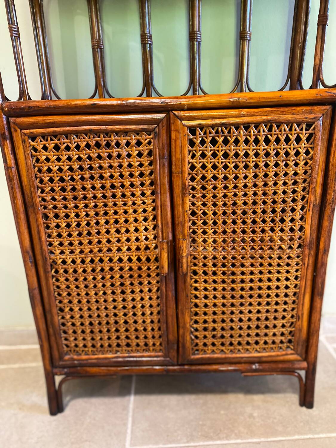 Vintage rattan shelf