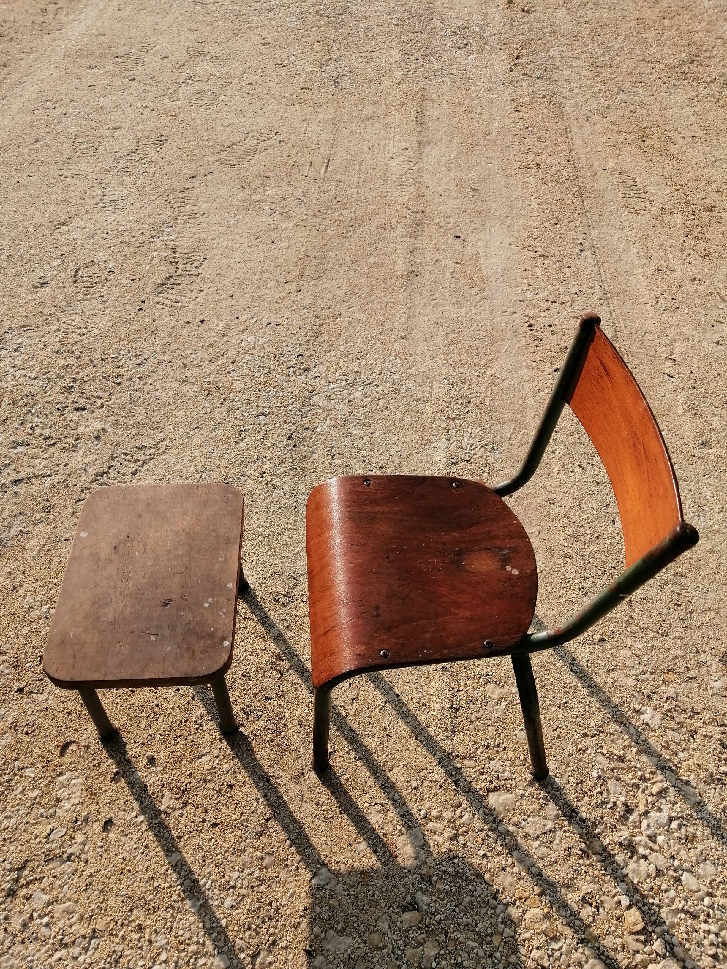 Chair & children's stool vintage year 50/60