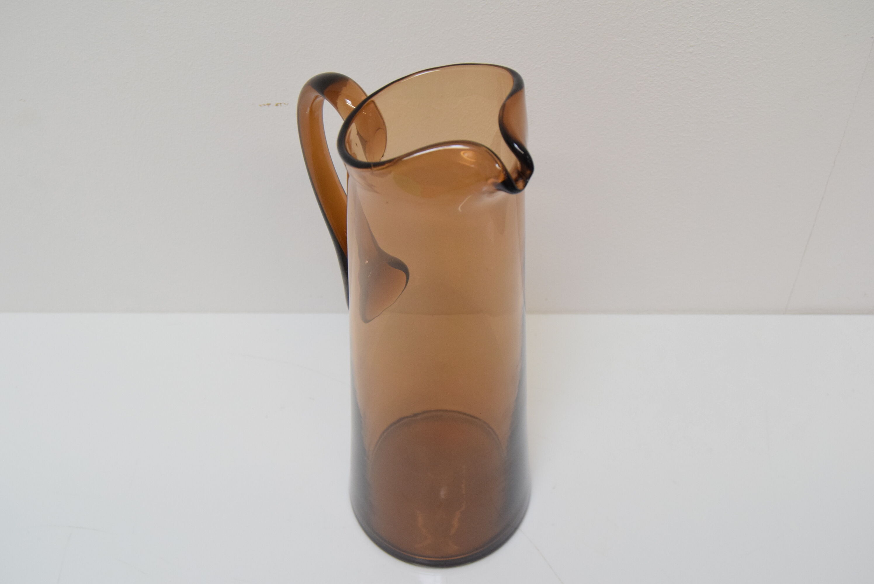 Art Czech glass pitcher, by Glasswork Novy Bor, 1950s