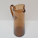 Art Czech glass pitcher, by Glasswork Novy Bor, 1950s